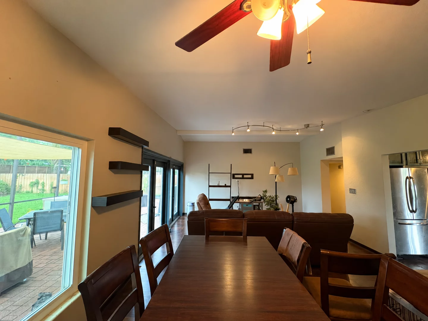 Dining area after painting with light neutral walls